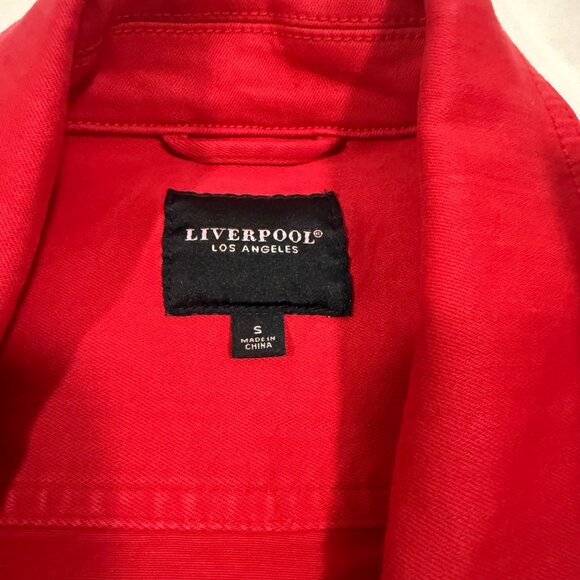 Liverpool Red Denim Moto Jacket Size S NWOT - Picture 5 of 7